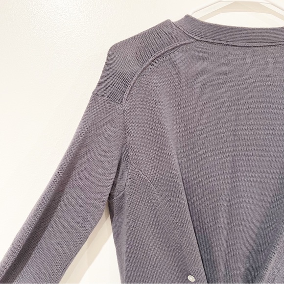 Brochu Walker The Horne Button Back Cashmere Blend Cardigan in Smoke Grey - Picture 11 of 12